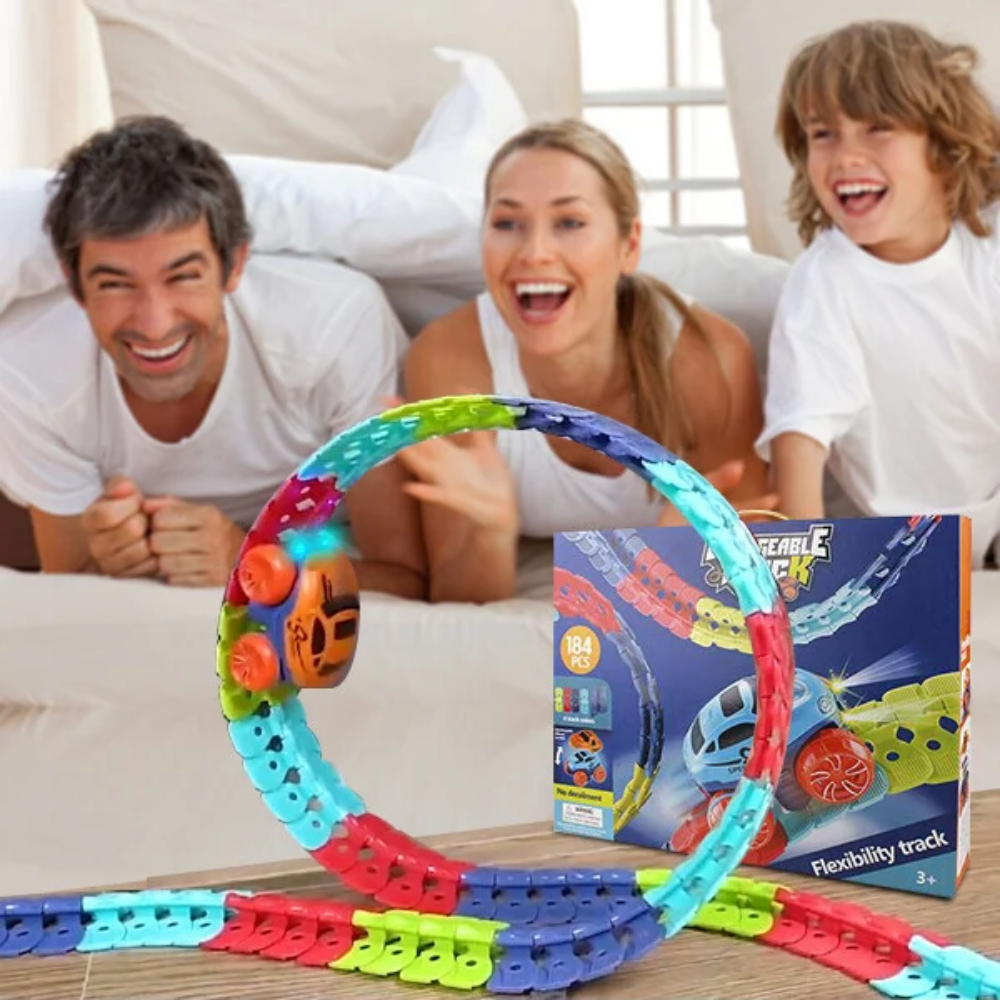 Piste de Course Flexible pour Enfants avec Voiture Autonome
