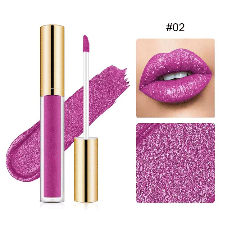 Rouge à Lèvres Liquide Longue Tenue 12h – Éclat Diamant Hydratant
