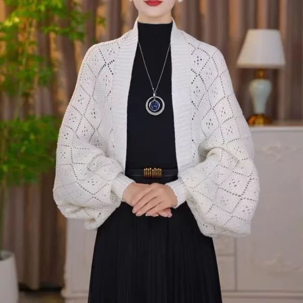 Gilet Femme Col Écharpe Intégré – Tricot Chaud et Élégant