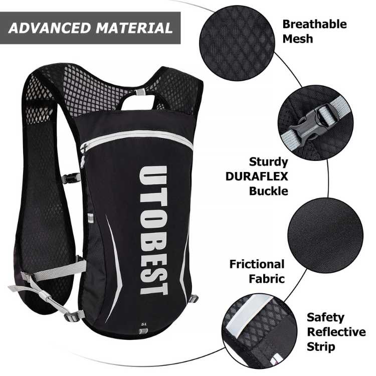 Veste d'hydratation ultra-légère pour course et vélo sans rebond