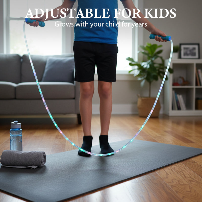 Corde à Sauter LED pour Enfants – Lumineuse, Réglable et Antidérapante