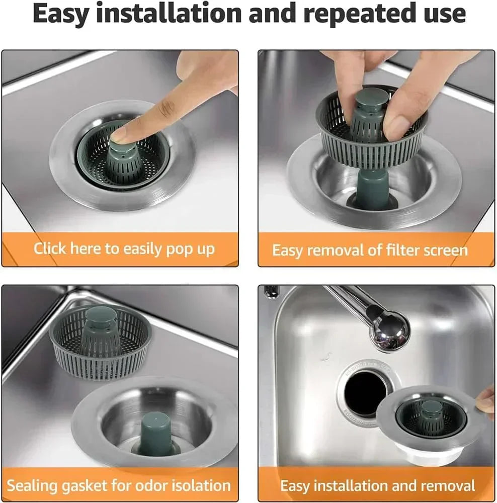 SinkStrain™ – Acier Inoxydable & ABS pour Anti-Obstruction & Protection contre les Odeurs [50 % de Réduction]