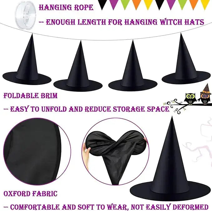 Hexenhüte™ – Ambiance effrayante inoubliable pour Halloween et fêtes [6 + 6 Gratuit]
