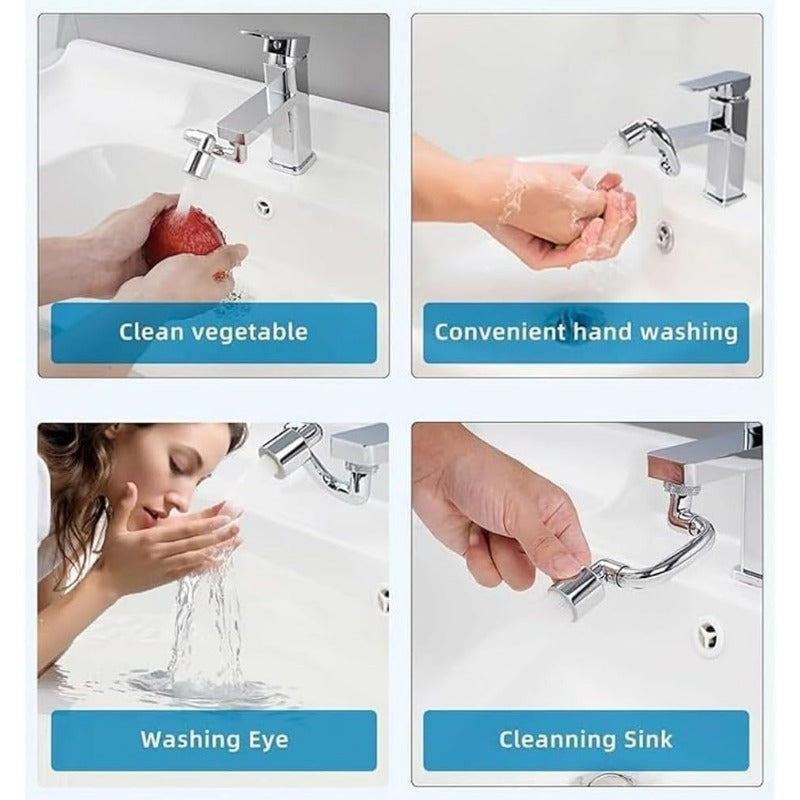 Aérateur de Robinet Rotatif 1440° avec Double Mode de Débit d'Eau