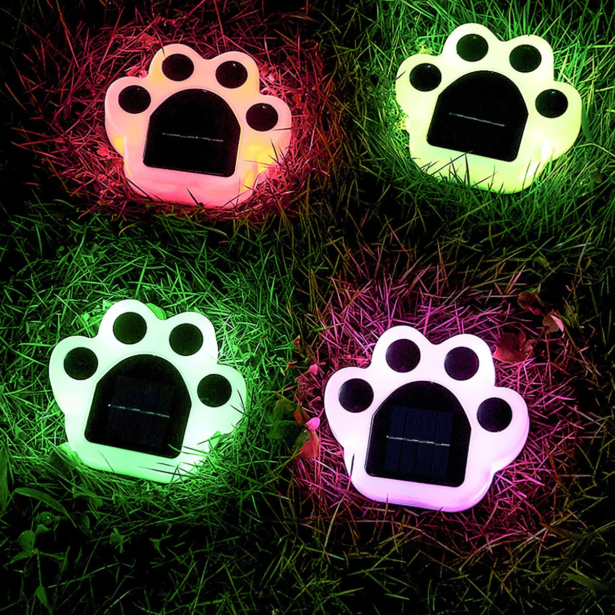 Lampe solaire LED en forme de patte pour jardin – Éclairage extérieur