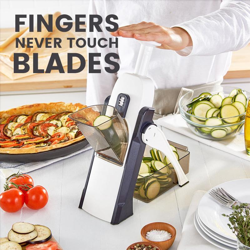 Mandoline de cuisine avec protection des doigts – Coupe légumes réglable