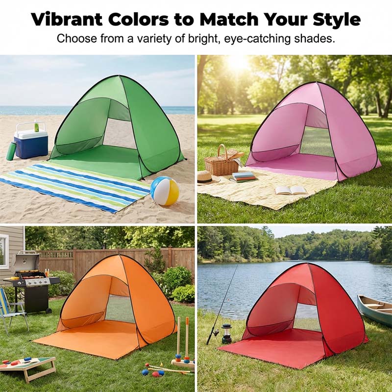 Tente de plage pop-up anti-UV avec ventilation mesh pour famille
