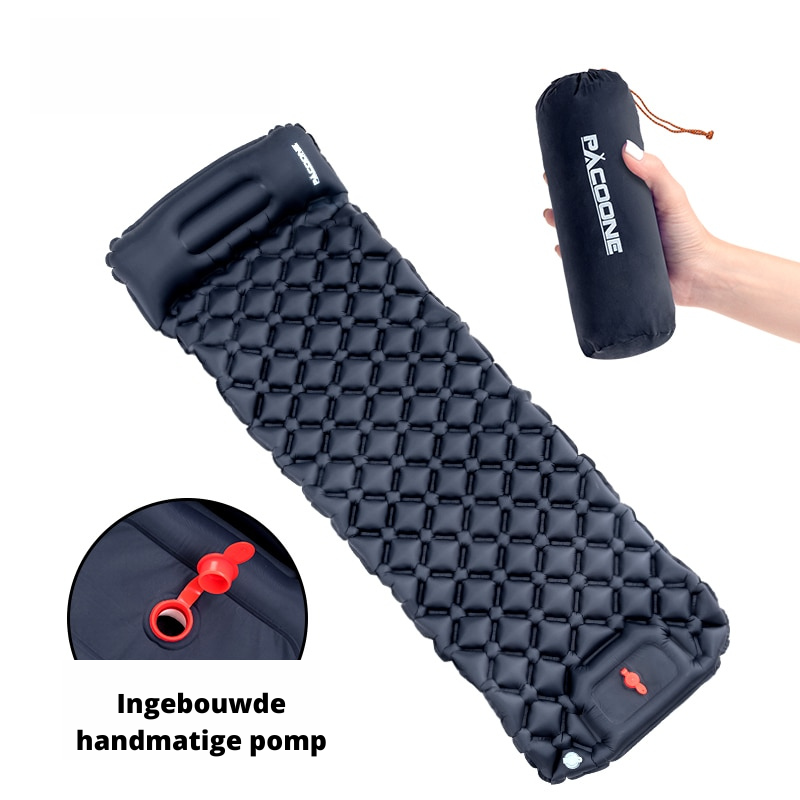Matelas de Camping Gonflable avec Pompe Intégrée et Oreiller