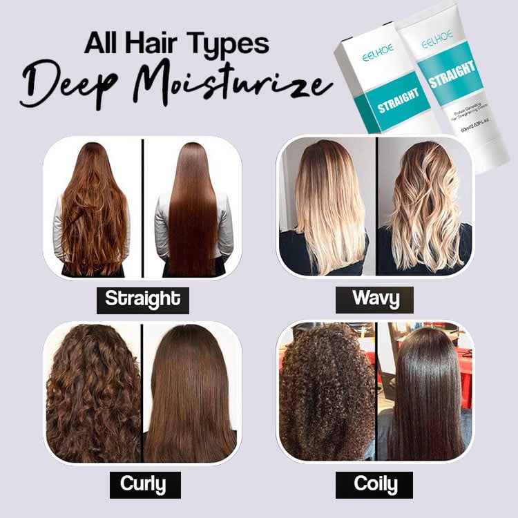 Crème Lissante Capillaire à la Kératine pour Cheveux Lisses et Brillants