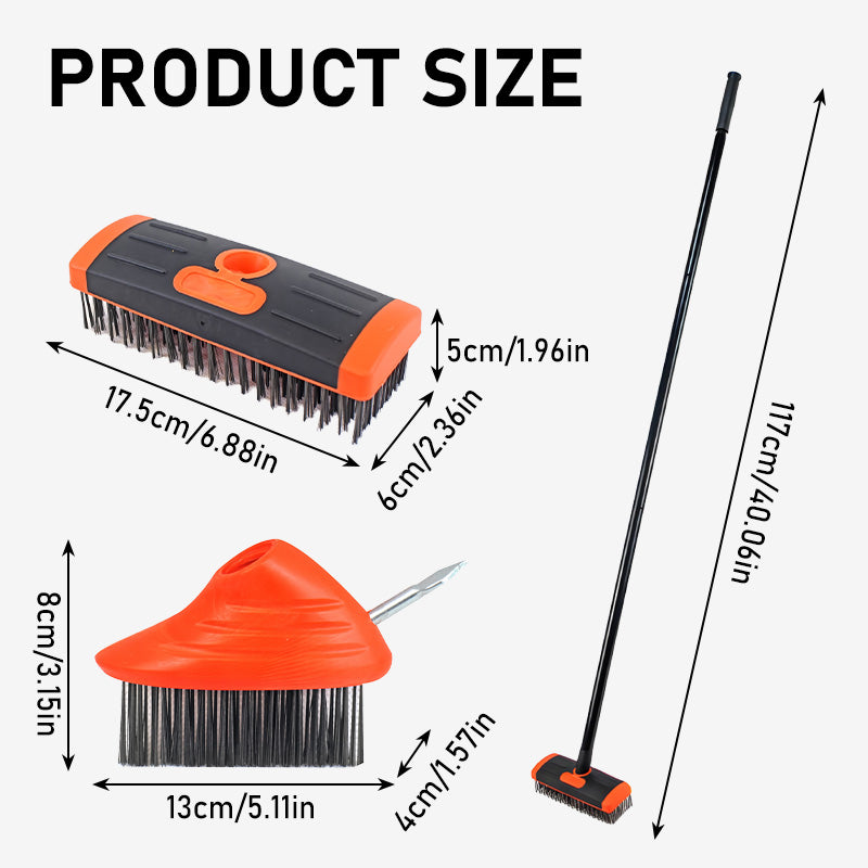 Set de 3 brosses de joints 3-en-1 avec manche ajustable 117 cm