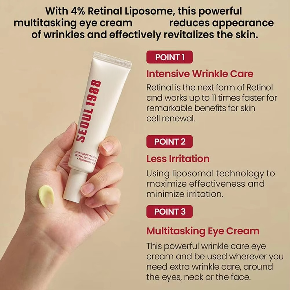 Routine Soin Visage Coréen Vitamine C, Rétinol et Ginseng – Sérum & Crème Yeux