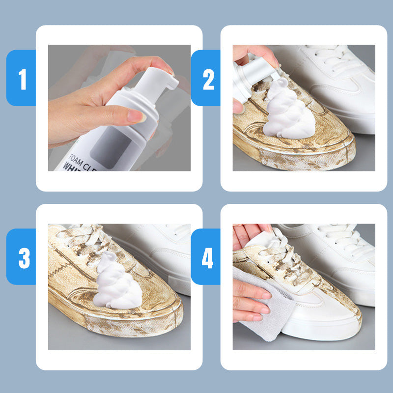 Nettoyant Mousse pour Chaussures Blanches – Sans Eau, 200 ml