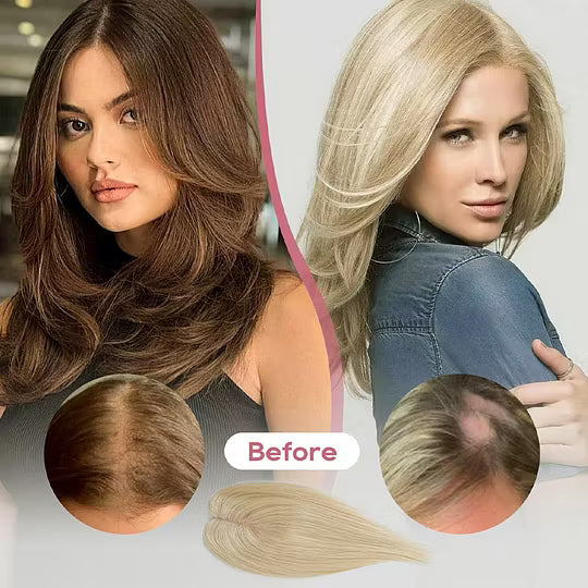 Topper Capillaire Clip-In en Cheveux Naturels Remy pour Volume Instantané