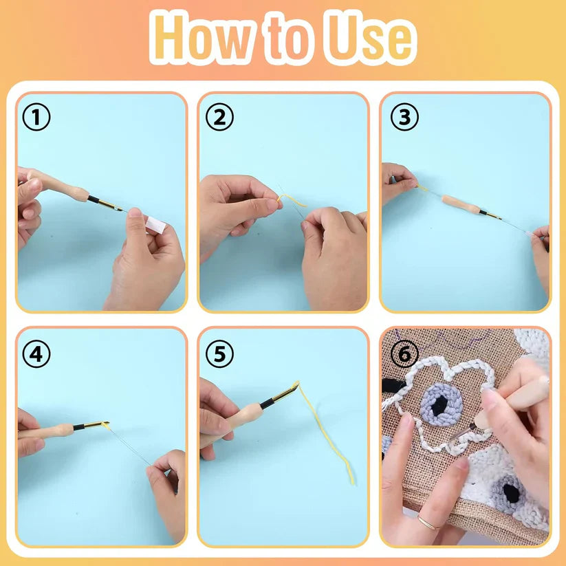 Kit Punch Needle Broderie – Aiguilles Interchangeables pour Débutants