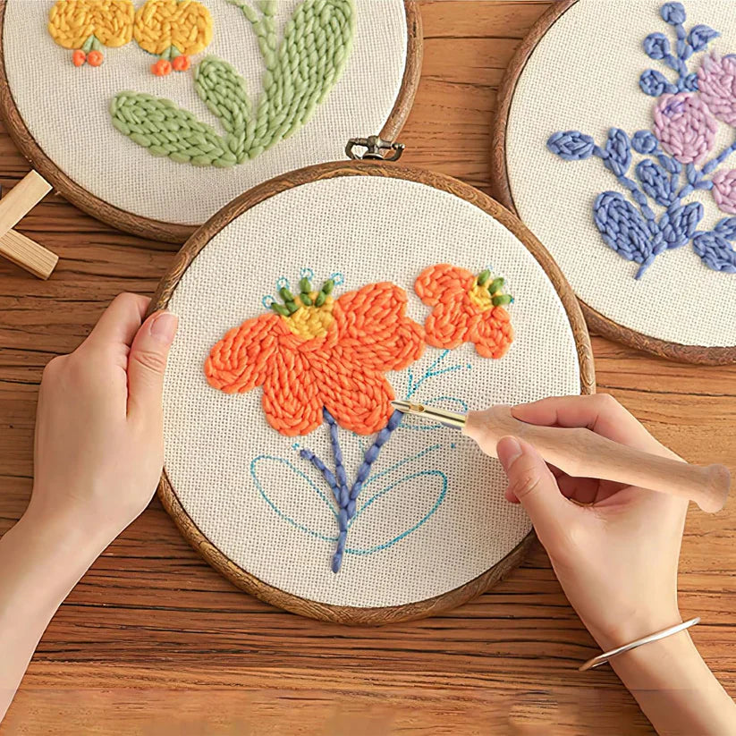 Kit Punch Needle Broderie – Aiguilles Interchangeables pour Débutants
