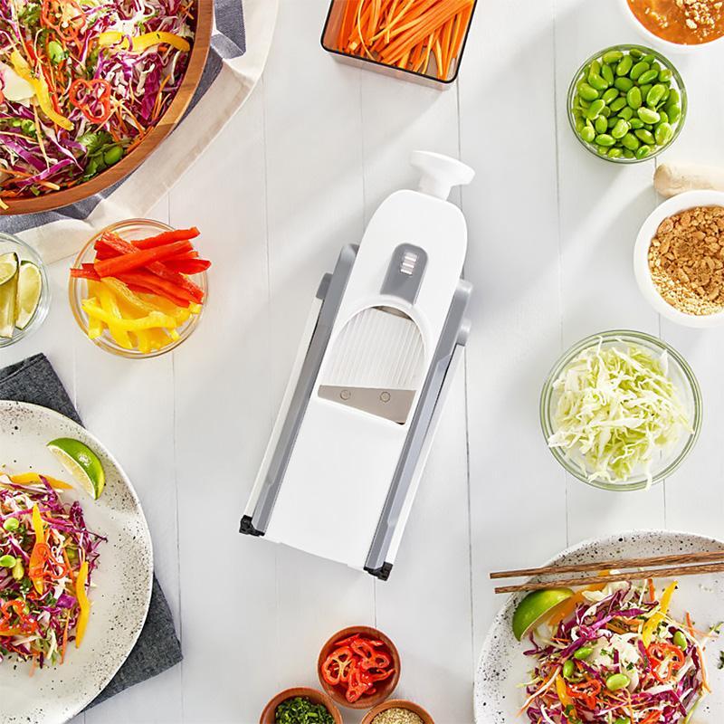 Mandoline de cuisine avec protection des doigts – Coupe légumes réglable