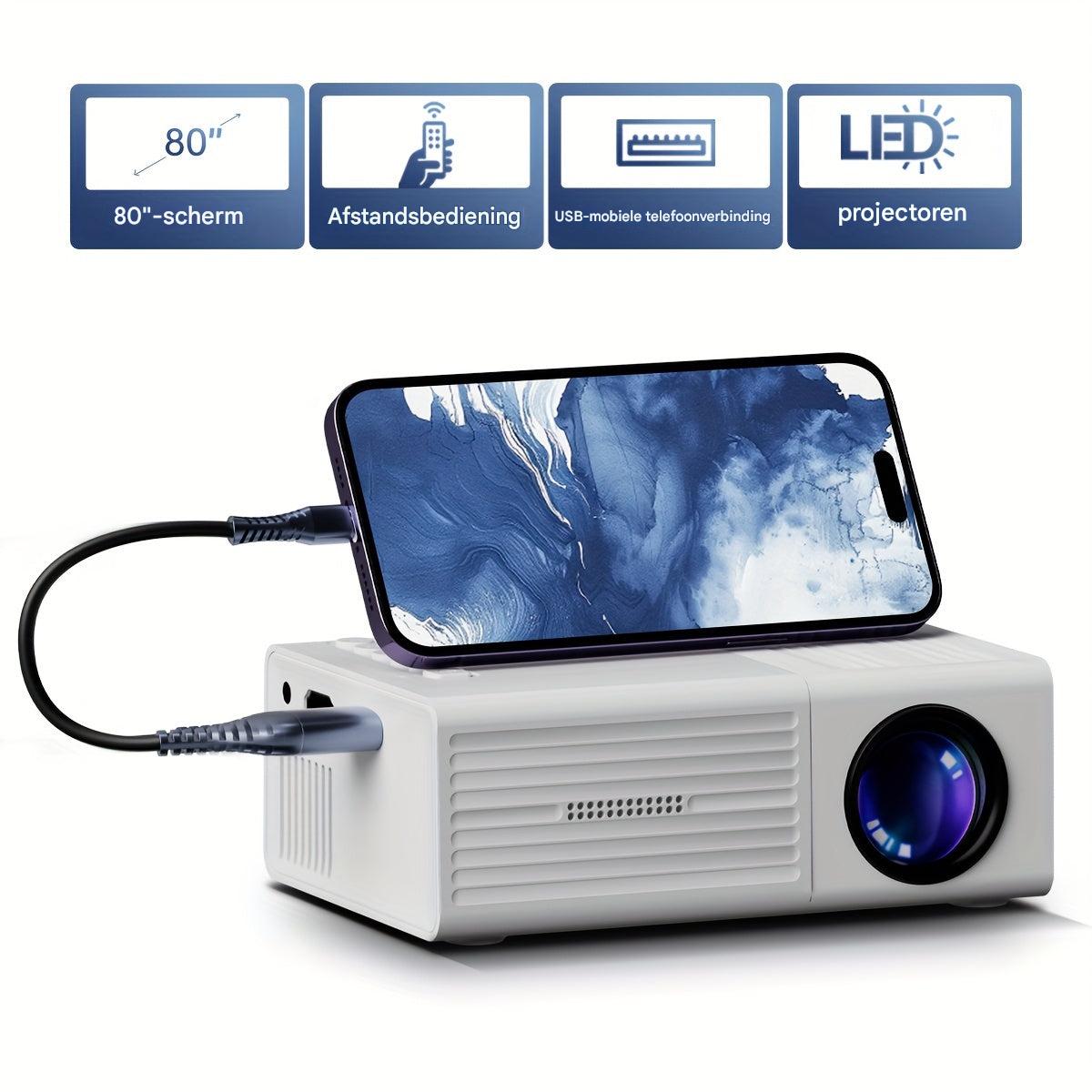 Mini projecteur portable 3000 lumens – Projecteur HDMI USB pour cinéma maison