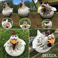 Poule Décorative de Jardin en Résine – Ornement Coloré Extérieur