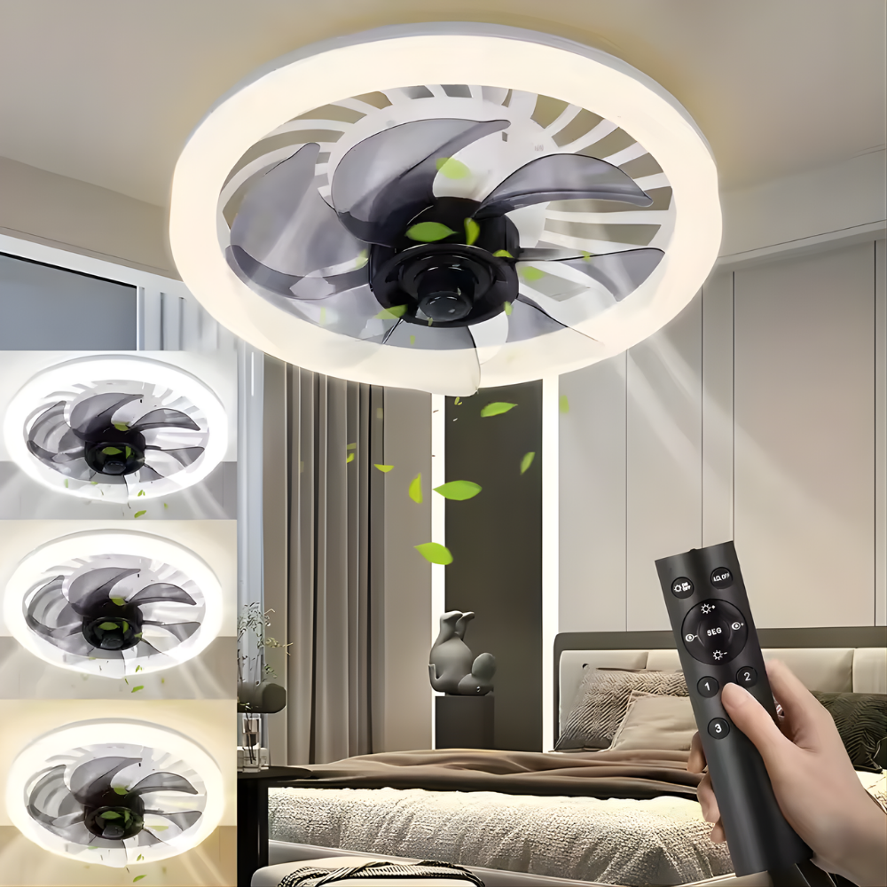Ventilateur de Plafond avec Éclairage LED Intégré et Télécommande