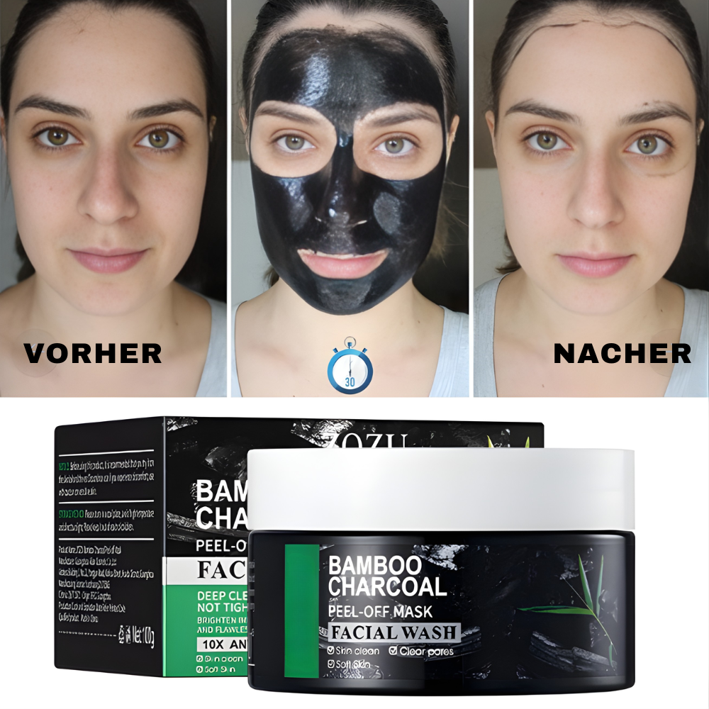 Masque Peel-Off au Charbon Actif de Bambou – Nettoyant Pores en Profondeur