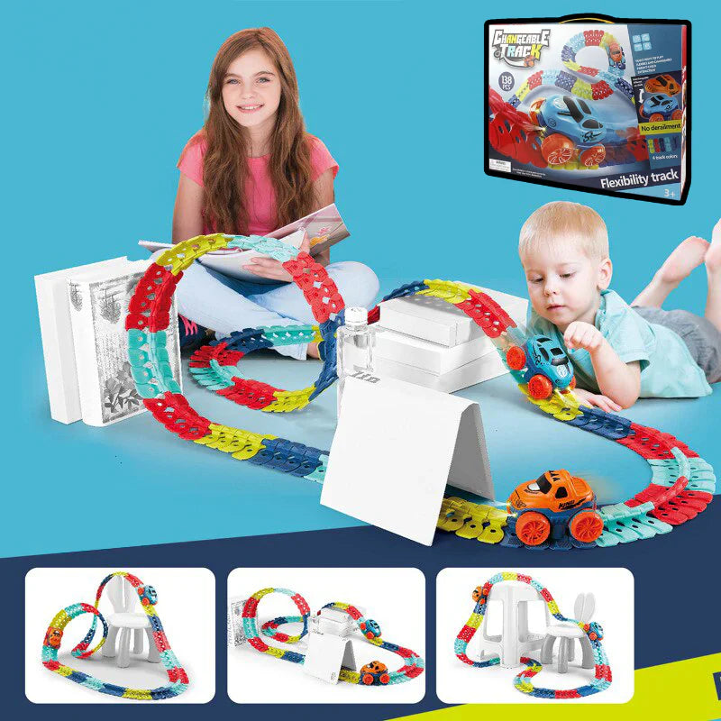 Circuit de Course Magnétique pour Enfants – 92 Pièces Flexibles