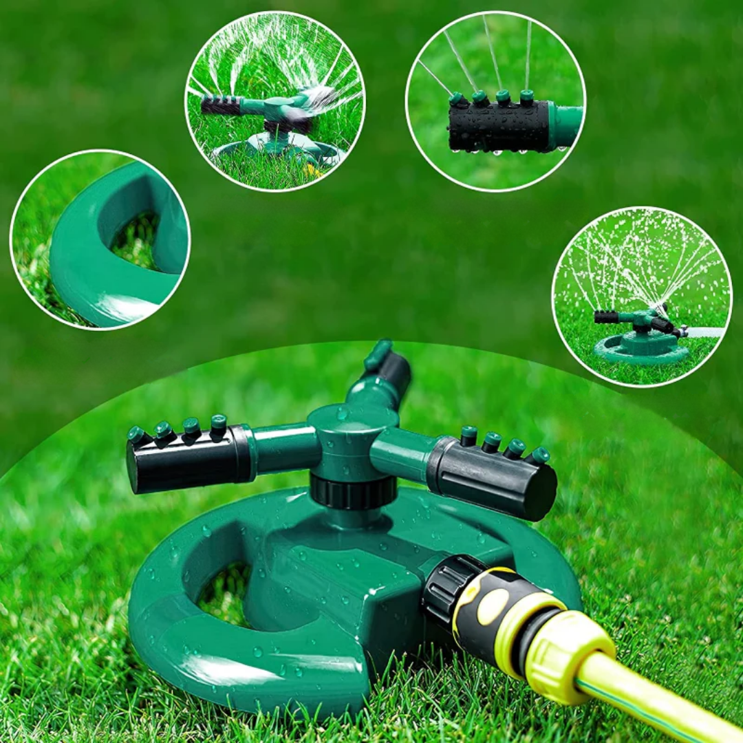 Arroseur Rotatif 360° Automatique à 3 Bras pour Pelouse et Jardin