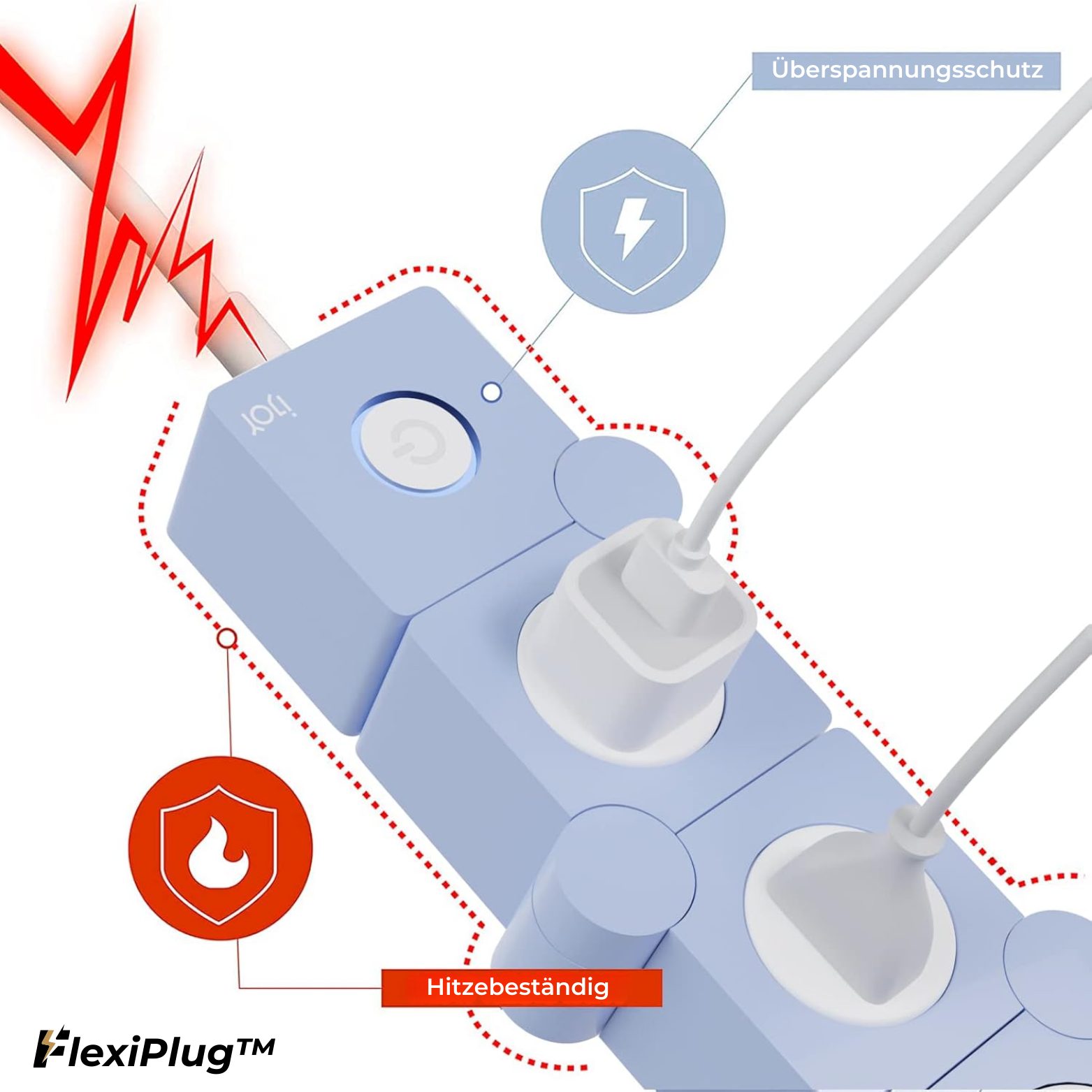 Multiprise Compacte avec Ports USB et Protection contre les Surtensions