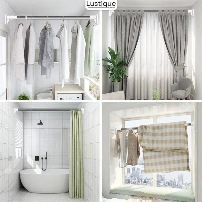 TeleBar™ – Tringle télescopique universelle sans perçage pour salle de bain et cuisine [50 % de réduction]