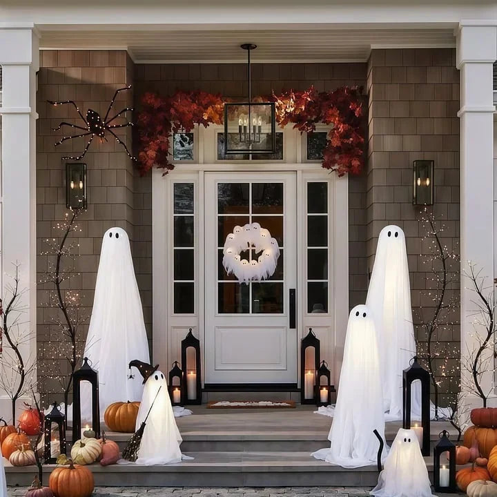 GhostsWreath™ – Décoration d’Halloween effrayante pour portes et murs [50 % de réduction]