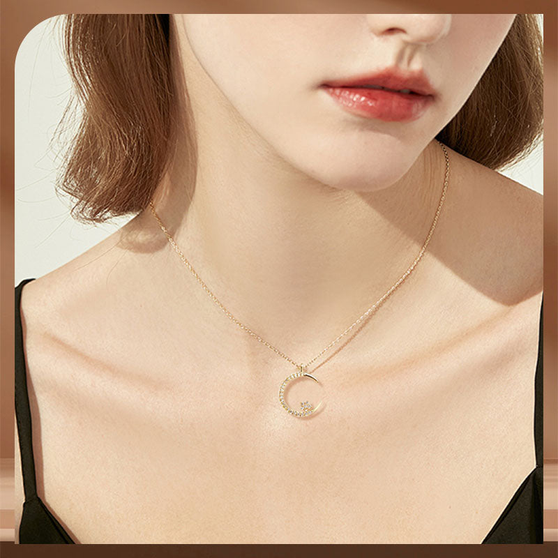 Bijou Scintillant Motif Lune et Étoiles – Accessoire Élégant