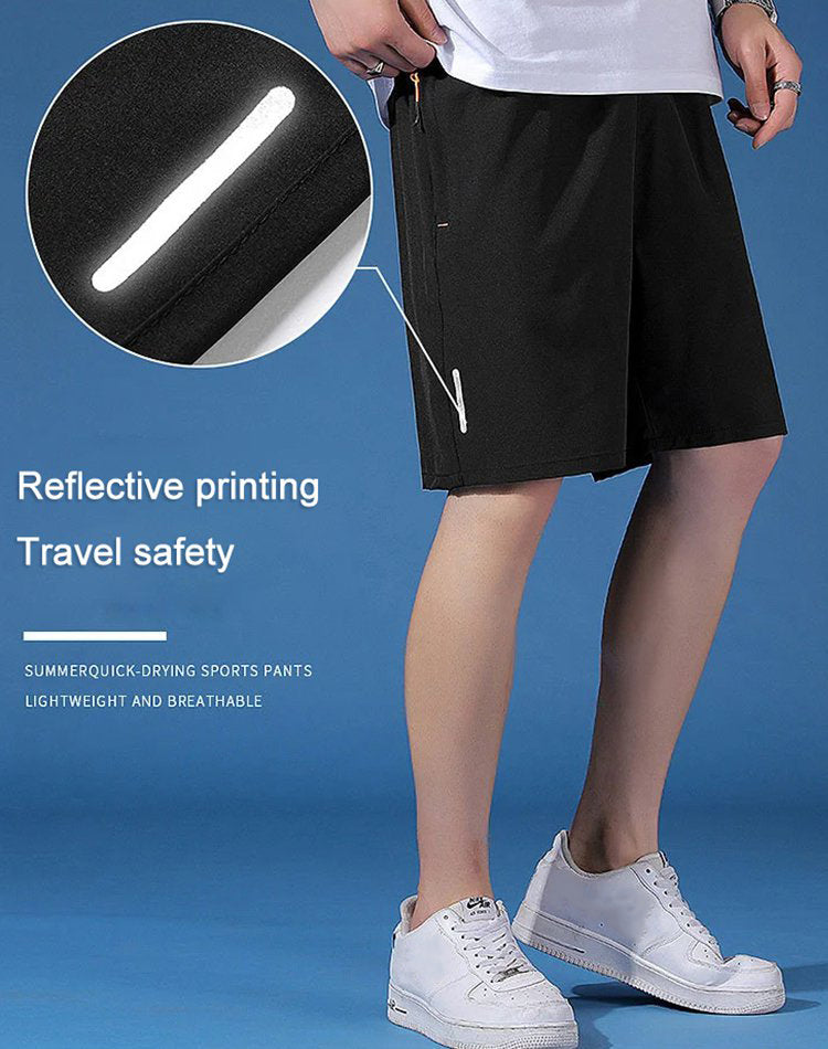 Shorts Unisexe en Soie Glacée – Tissu Respirant Élastique 4 Voies