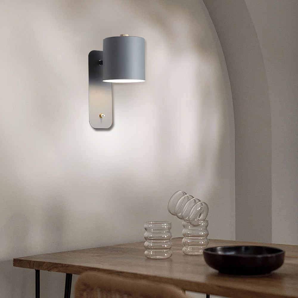 Applique murale cylindrique orientable avec rotation 180° pour lecture
