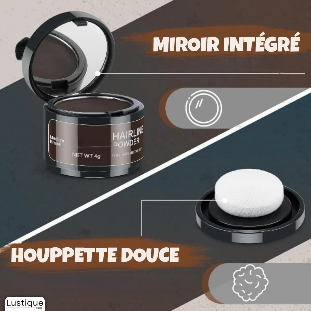 Poudre Compacte pour Racines et Sourcils – Couvrance Naturelle Longue Tenue
