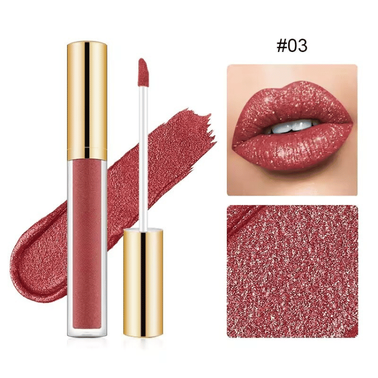 Rouge à Lèvres Liquide Longue Tenue 12h – Éclat Diamant Hydratant