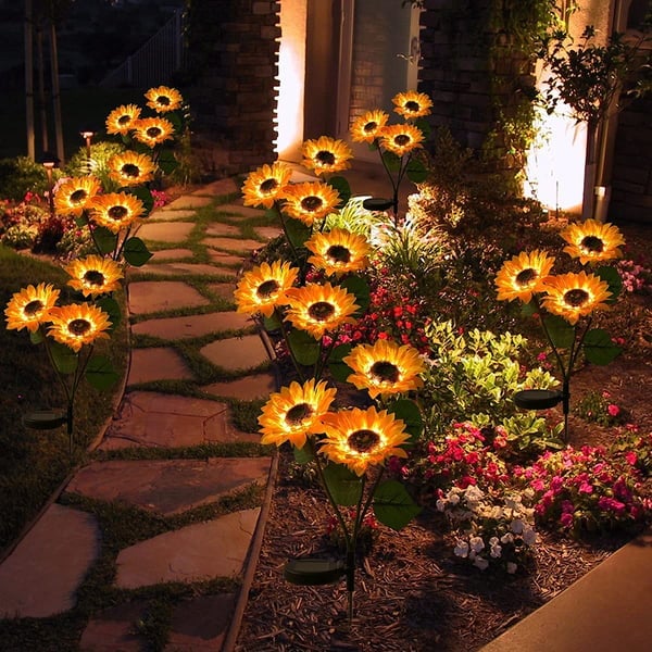 Lampes Solaires Tournesol pour Jardin – Lumière d'Ambiance Extérieure