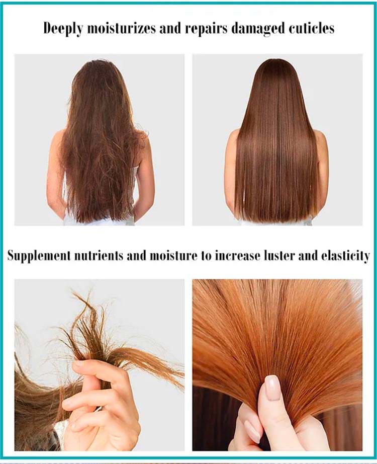 Crème Lissante Capillaire à la Kératine pour Cheveux Lisses et Brillants