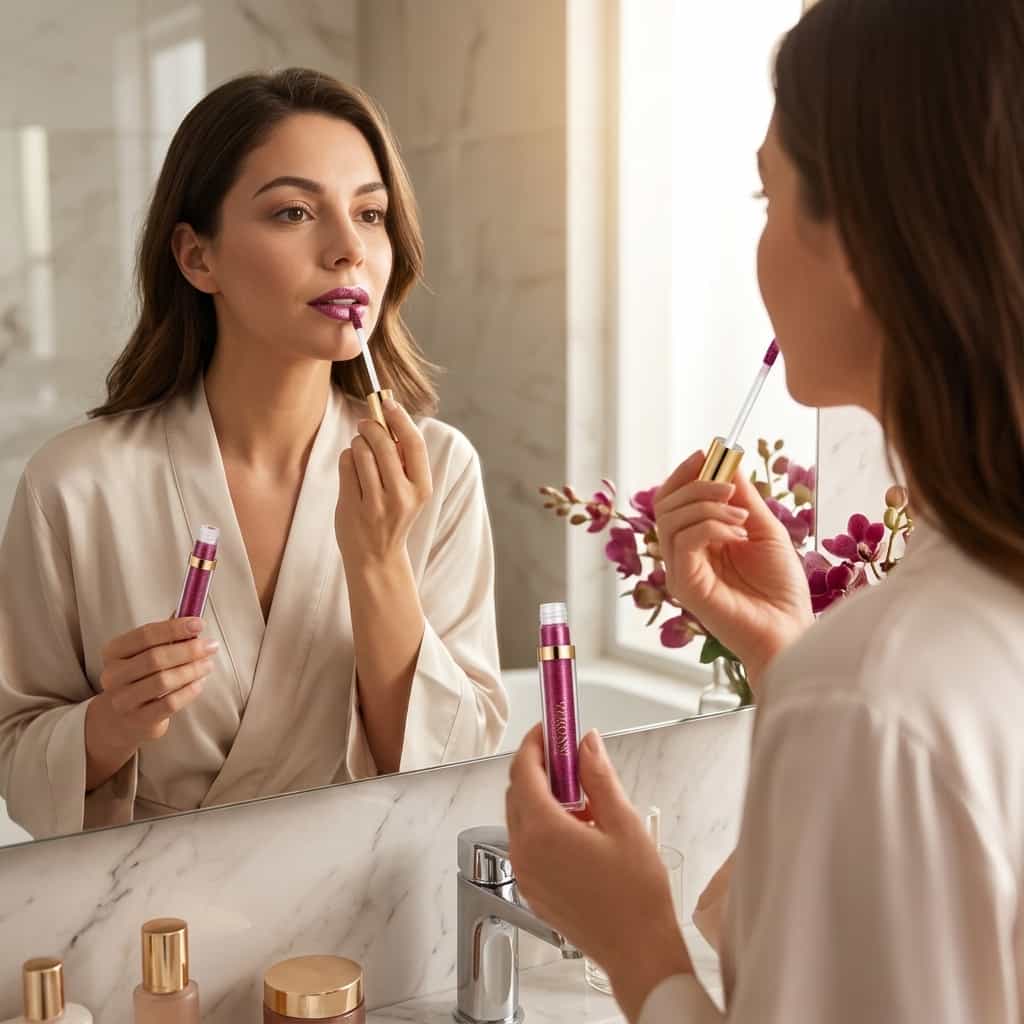 Rouge à Lèvres Liquide Longue Tenue 12h – Éclat Diamant Hydratant