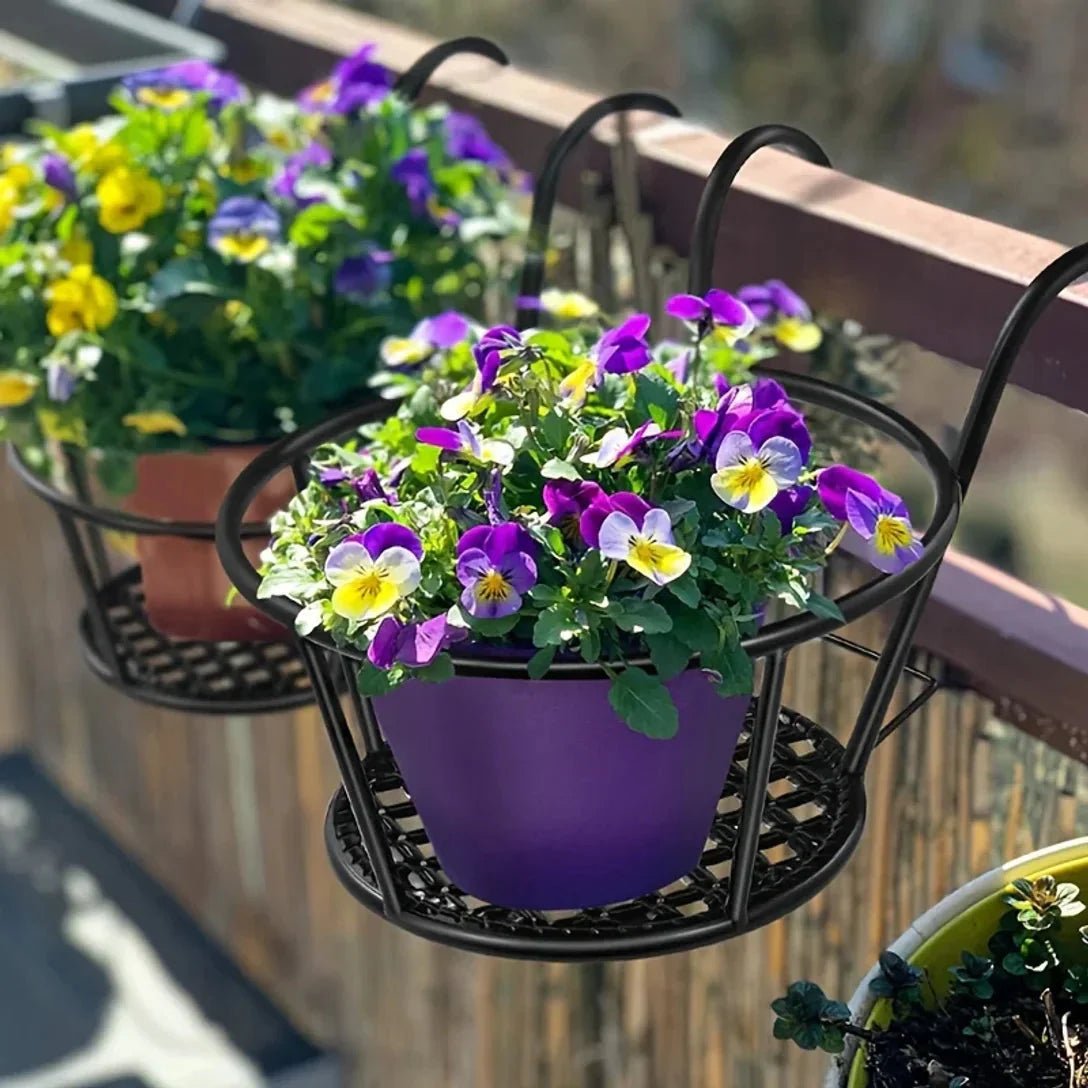 Support de Pot de Fleur pour Garde-Corps de Balcon – Sans Outils