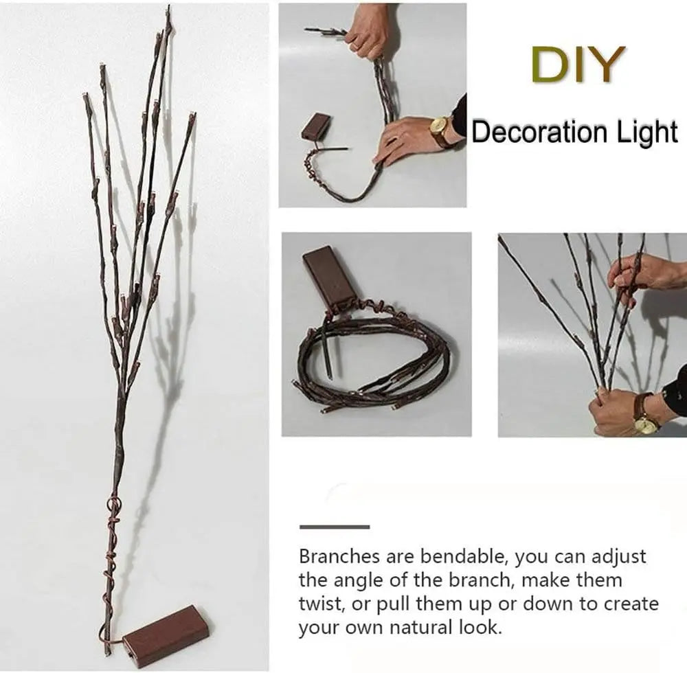 Branches LED Décoratives Flexibles pour Ambiance Cosy – Lot de 20