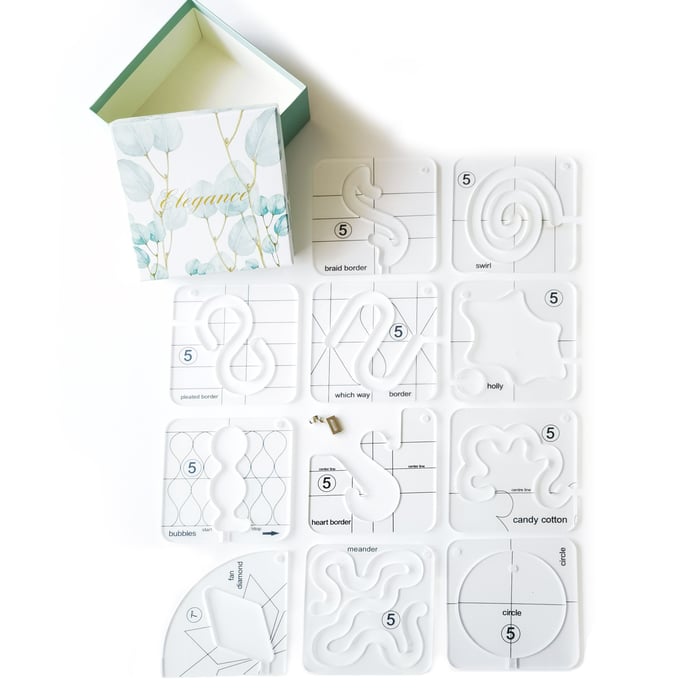 Gabarits de Quilting en Acrylique Transparent – Lot de 12 Formes Patchwork
