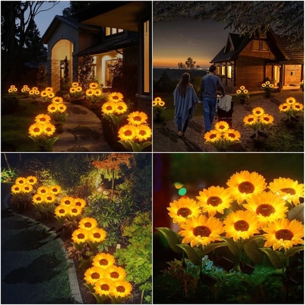 Lampes Solaires Tournesol pour Jardin – Lumière d'Ambiance Extérieure
