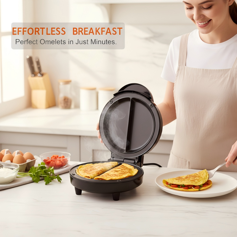 Appareil à Petit-Déjeuner Double Face Antiadhésif – Cuisson Rapide et Uniforme