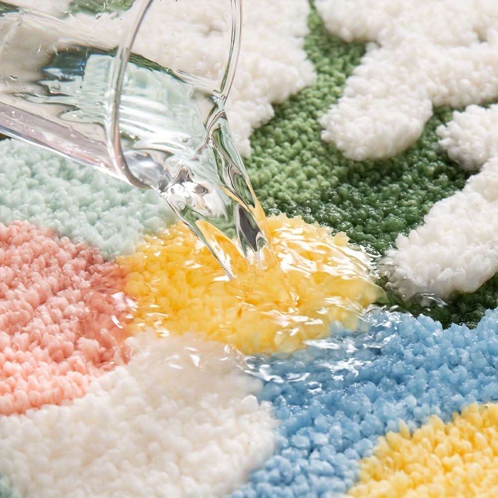 Tapis de bain absorbant à motif floral – antidérapant & doux