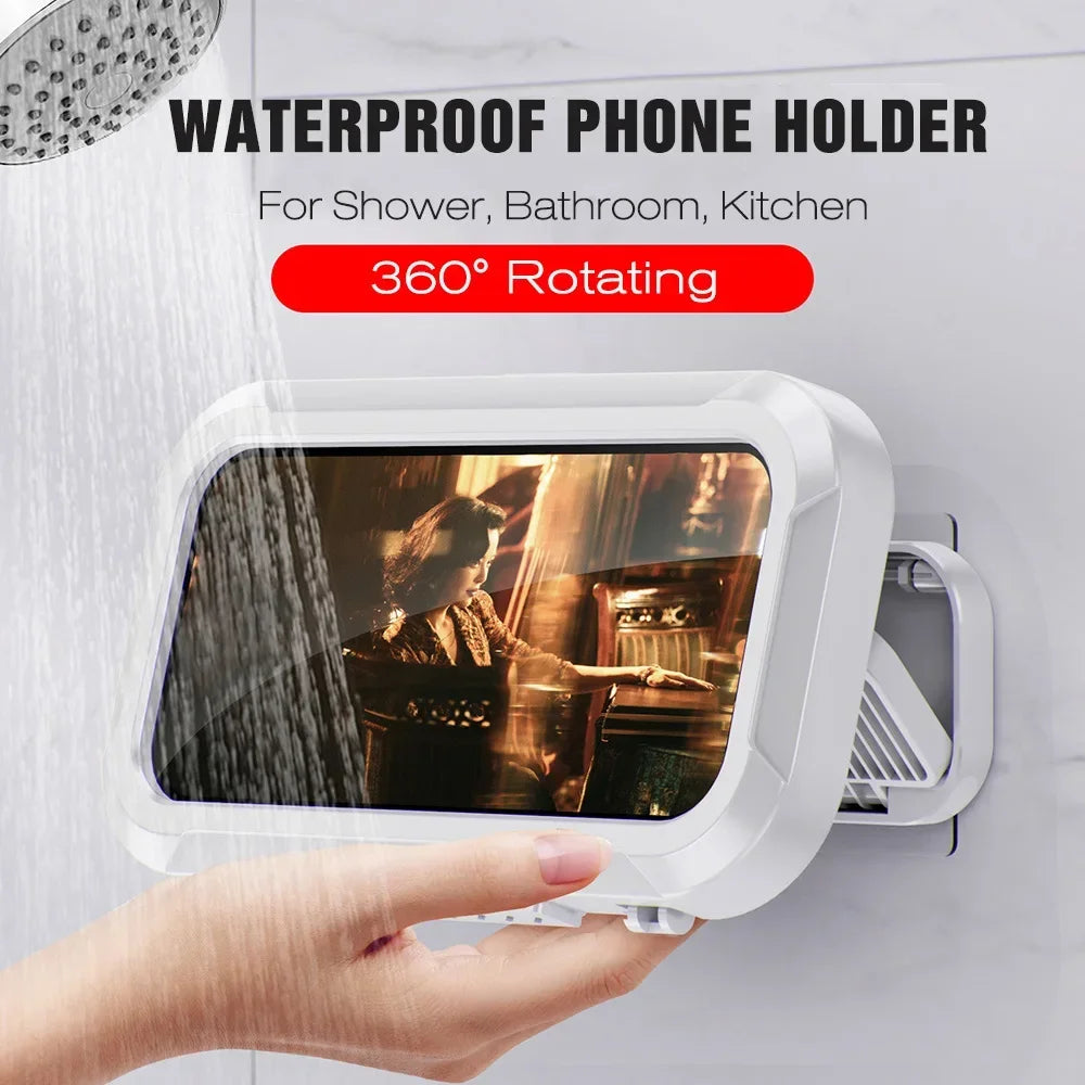 Support Téléphone Douche Étanche IPX6 avec Bras Télescopique Réglable