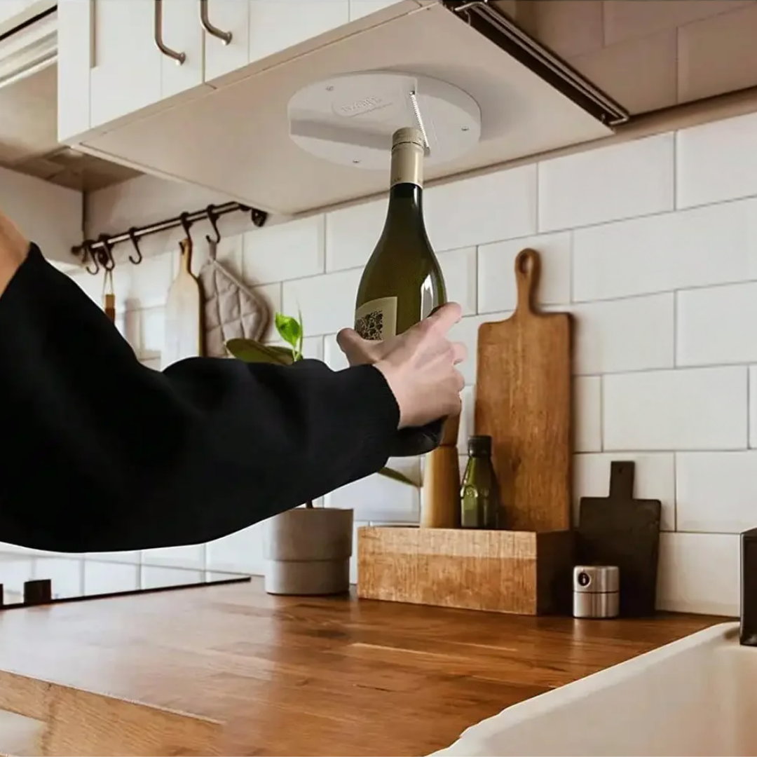 Ouvre-couvercle sous meuble à une main pour bocaux et pots