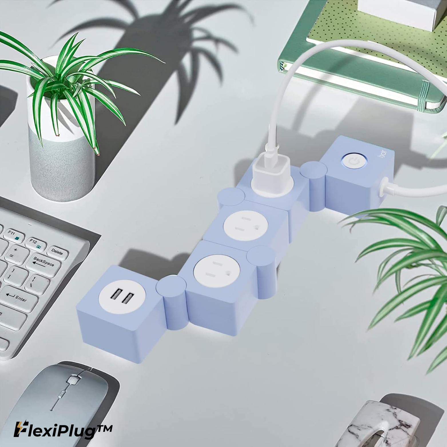 Multiprise Compacte avec Ports USB et Protection contre les Surtensions