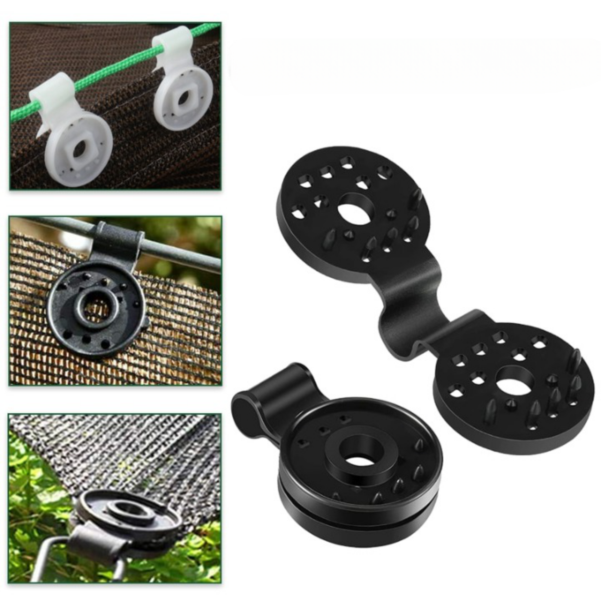 Clips de fixation pour toile d'ombrage en plastique – Lot de 40 pièces