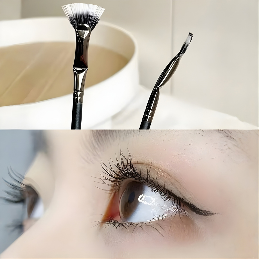 Brosse à cils éventail pliable pour cils parfaitement séparés