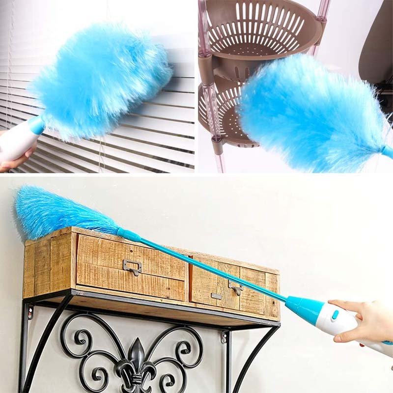 Brosse Dépoussiérante Électrique Rotative avec Manche Extensible