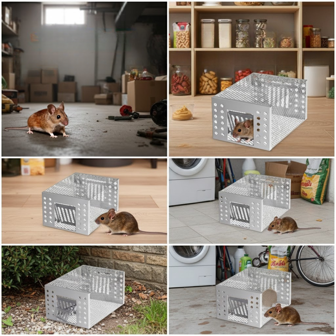 Piège à souris automatique en acier galvanisé – Capture multiple sans poison